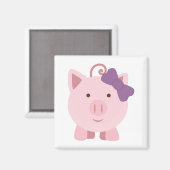Niedlich Girl Pig Magnet (Vorderseite/Rückseite)