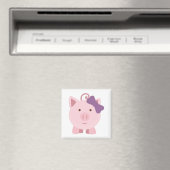 Niedlich Girl Pig Magnet (In Situ (Geschirrspüler))