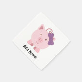 Niedlich Girl Pig Serviette (Ecke)
