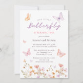 Niedlich Girl Pink 2. Geburtstag Einladung (Vorderseite)