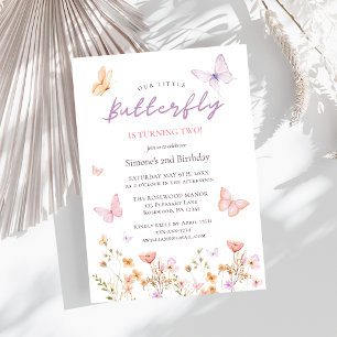 Niedlich Girl Pink 2. Geburtstag Einladung