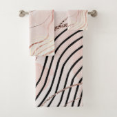 Niedlich Girl Pink Bohemische Rose Gold Design Badhandtuch Set (Insitu)