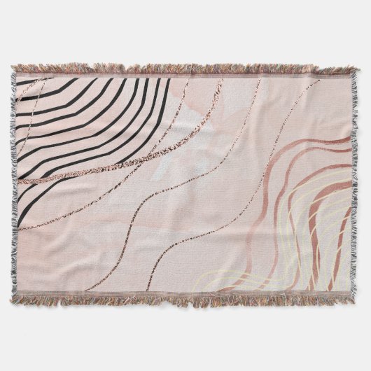 Niedlich Girl Pink Bohemische Rose Gold Design Decke (Vorderseite)