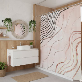 Niedlich Girl Pink Bohemische Rose Gold Design Duschvorhang