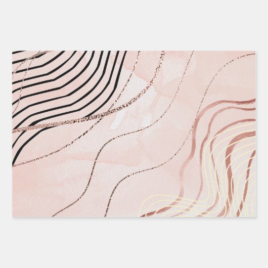 Niedlich Girl Pink Bohemische Rose Gold Design Geschenkpapier Set (Vorderseite 2)