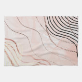 Niedlich Girl Pink Bohemische Rose Gold Design Geschirrtuch (Horizontal)