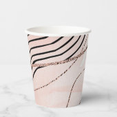 Niedlich Girl Pink Bohemische Rose Gold Design Pappbecher (Vorderseite)