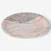 Niedlich Girl Pink Bohemische Rose Gold Design Pappteller (Schrägansicht)