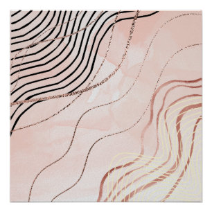 Niedlich Girl Pink Bohemische Rose Gold Design Poster