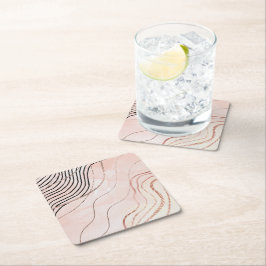 Niedlich Girl Pink Bohemische Rose Gold Design Rechteckiger Pappuntersetzer