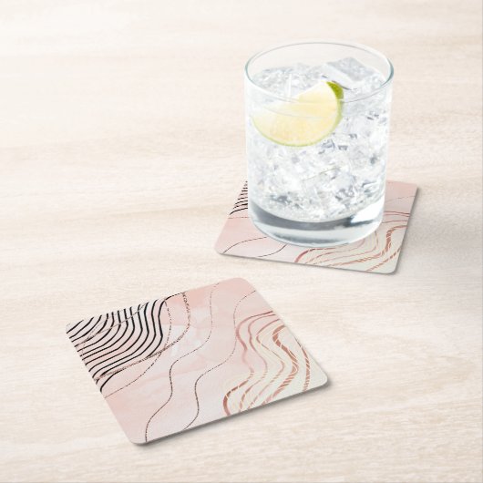 Niedlich Girl Pink Bohemische Rose Gold Design Rechteckiger Pappuntersetzer (Vor Ort)