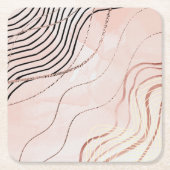 Niedlich Girl Pink Bohemische Rose Gold Design Rechteckiger Pappuntersetzer (Vorderseite)