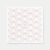 Niedlich Girl-Pink-Bow-Monogramm Serviette (Vorderseite)