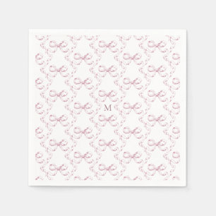 Niedlich Girl-Pink-Bow-Monogramm Serviette