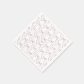 Niedlich Girl-Pink-Bow-Monogramm Serviette (Ecke)