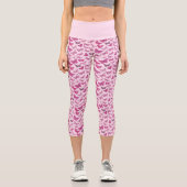 Niedlich Girl Pink Butterfly Pattern Capri Leggings (Vorderseite)