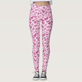 Niedlich Girl Pink Butterfly Pattern Leggings