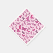 Niedlich Girl Pink Butterfly Pattern Monogramm Serviette (Ecke)