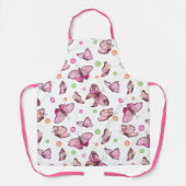 Niedlich Girl Pink Butterfly Pattern Schürze (Vorderseite)