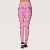 Niedlich Girl Pink Cupcake Muster Leggings (Rückseite)
