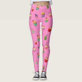 Niedlich Girl Pink Cupcake Muster Leggings
