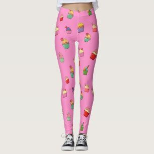 Niedlich Girl Pink Cupcake Muster Leggings