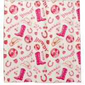 Niedlich Girl Pink Disco Cowgirl Ästhetik Duschvorhang (Vorderseite)