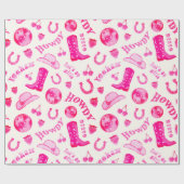 Niedlich Girl Pink Disco Cowgirl Ästhetik Geschenkpapier (Flach)