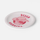 Niedlich Girl Pink Disco Cowgirl Glitzer Pappteller (Schrägansicht)