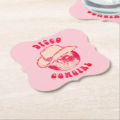 Niedlich Girl Pink Disco Cowgirl Glitzer Untersetzer (angewinkelt)