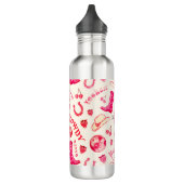 Niedlich Girl Pink Disco Cowgirl Name Monogram Edelstahlflasche (Links)