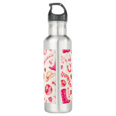 Niedlich Girl Pink Disco Cowgirl Name Monogram Edelstahlflasche (Rückseite)