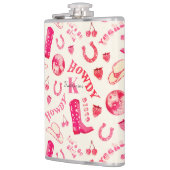 Niedlich Girl Pink Disco Cowgirl Name Monogram Flachmann (Links)