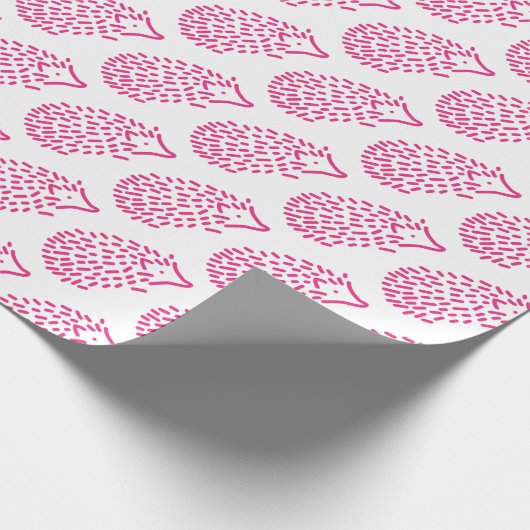 Niedlich Girl Pink Igel Kinder Baby Tier Geschenkpapier (Ecke)