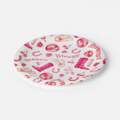 Niedlich Girl Pink Red Disco Cowgirl Ästhetik Pappteller (Schrägansicht)