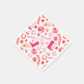 Niedlich Girl Pink Red Disco Cowgirl Ästhetik Serviette (Ecke)