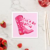 Niedlich Girl Pink Red Disco Cowgirl Boot Serviette (Beispiel)