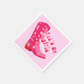 Niedlich Girl Pink Red Disco Cowgirl Boot Serviette (Ecke)