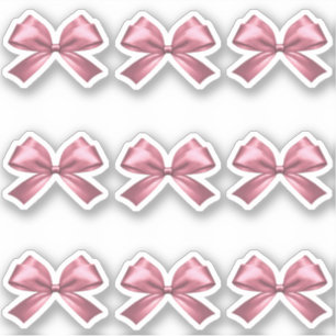 Niedlich Girl Pink Satin Ästhetische Bow Aufkleber