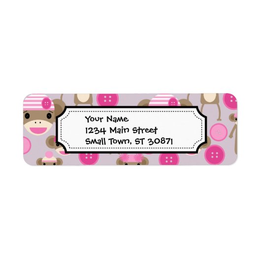 Niedlich Girl Pink Sock Monkey Girl Pattern Collag (Vorne)