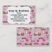 Niedlich Girl Pink Sock Monkey Girl Pattern Collag Visitenkarte (Vorne/Hinten)