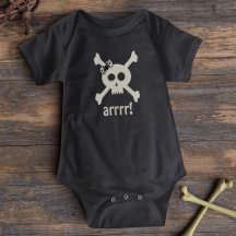 Niedlich Girl Pirate Skull Halloween Baby Bodysuit