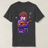 Niedlich Girl Playing Guitar T-Shirt (Design vorne)