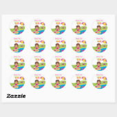 Niedlich Girl Pool Party Geburtstagsticker Runder Aufkleber (Blatt)