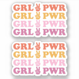 Niedlich Girl Power Peace Sign Aufkleber