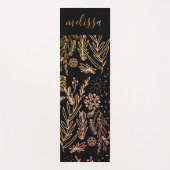 Niedlich Girl Rose Gold Floral Signature Monogram Yogamatte (Vorderseite)