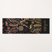 Niedlich Girl Rose Gold Floral Signature Monogram Yogamatte (Vorderseite (Horizontal))