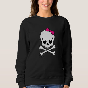 Niedlich Girl Skull Crossbones Pirate Premium Sweatshirt