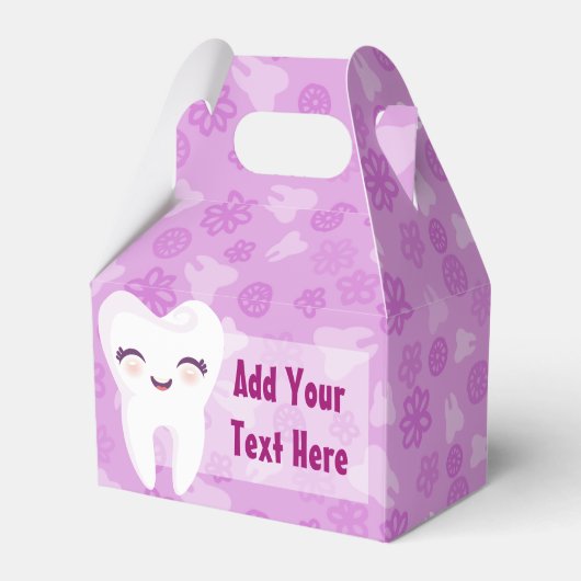 Niedlich Girl Tooth auf Lila - Custom Favor Box Geschenkschachtel (Vorderseite)