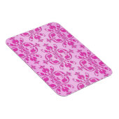 Niedlich Girl Two Tone Pink Damask Magnet (Rechte Seite)